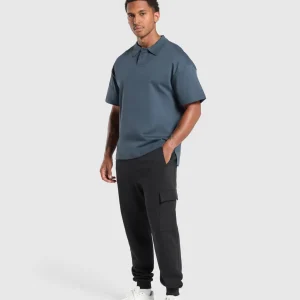 New Gymshark Short Sleeve Polo CargoBlue