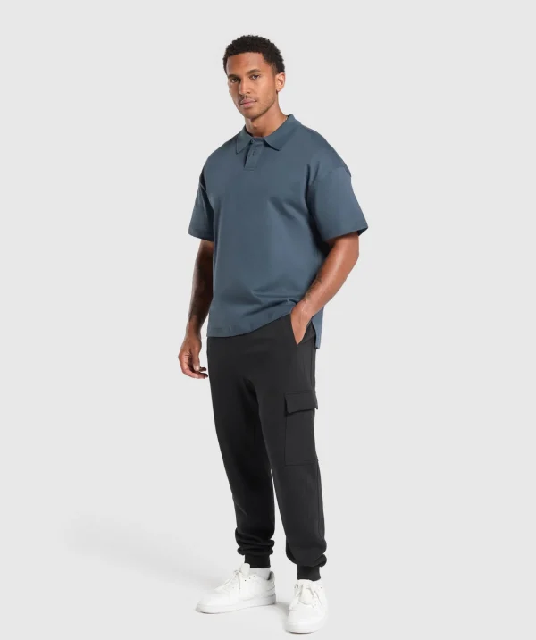 New Gymshark Short Sleeve Polo CargoBlue