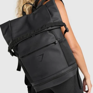 Online Gymshark Sleek Backpack Roll Top Black