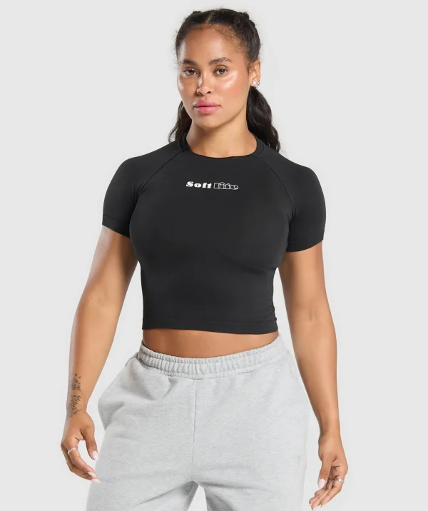 Online Gymshark Soft Life Baby Tee Black