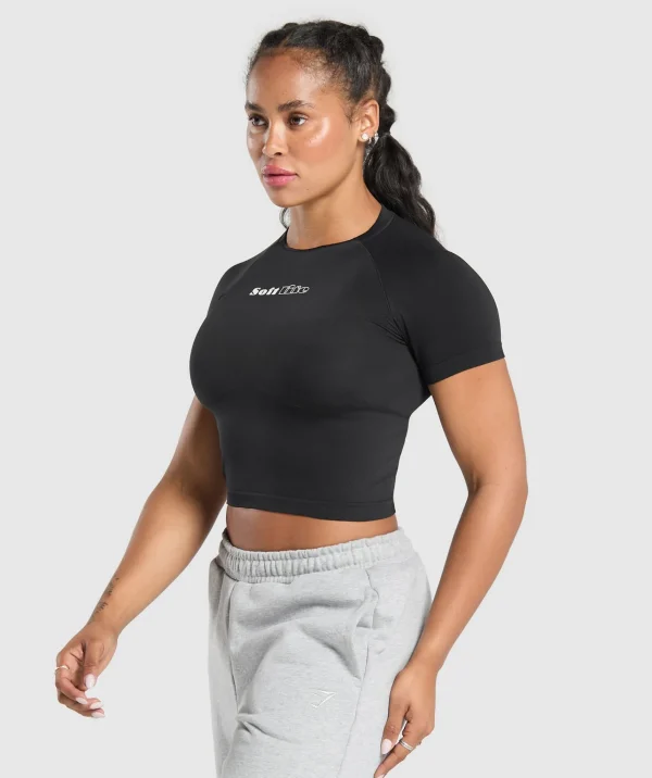 Online Gymshark Soft Life Baby Tee Black