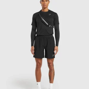 Hot Gymshark Speed 7" Shorts Black