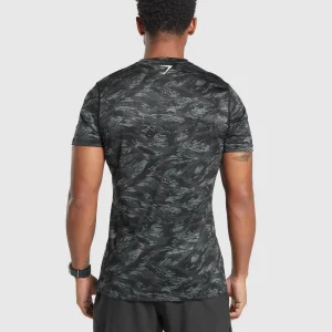 Best Gymshark Sport Print T-Shirt AsphaltGrey