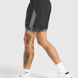 Best Gymshark Sport 5" 2 in 1 Shorts Black/DarkGrey