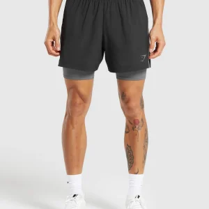 Best Gymshark Sport 5" 2 in 1 Shorts Black/DarkGrey