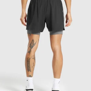 Best Gymshark Sport 5" 2 in 1 Shorts Black/DarkGrey