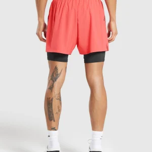 Hot Gymshark Sport 5" 2 in 1 Shorts TropicalPink/Black