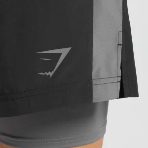 Best Gymshark Sport 5" 2 in 1 Shorts Black/DarkGrey