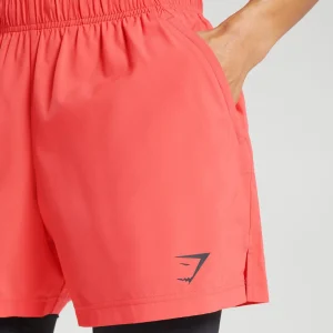 Hot Gymshark Sport 5" 2 in 1 Shorts TropicalPink/Black