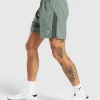 Discount Gymshark Sport  7" Shorts UnitGreen/StrengthGreen