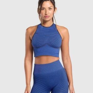 Sale Gymshark Sport Seamless Cropped Tank ForceBlue/PastelBlue