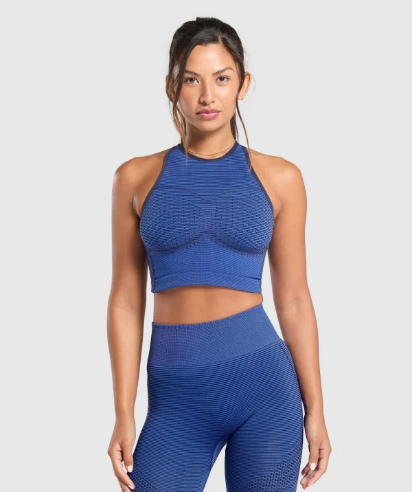 Sale Gymshark Sport Seamless Cropped Tank ForceBlue/PastelBlue