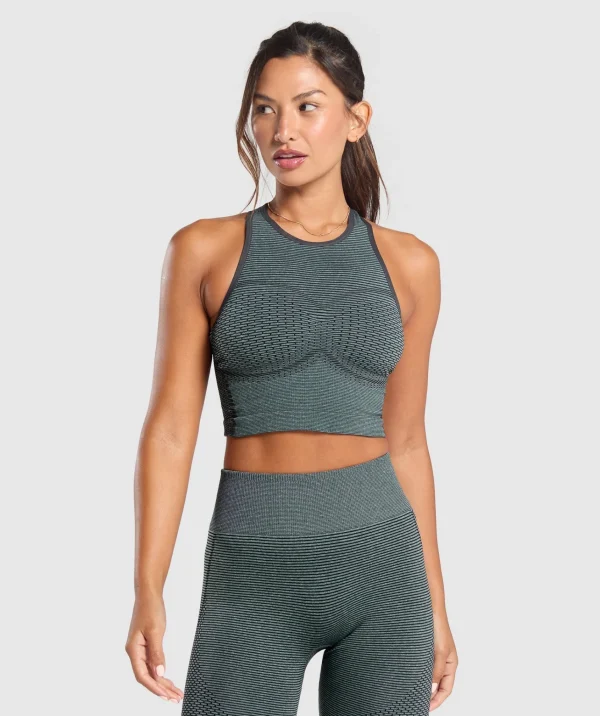 Best Gymshark Sport Seamless Cropped Tank VictoryGreen/DisciplineGreen