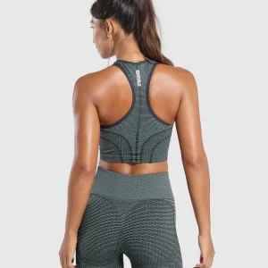 Best Gymshark Sport Seamless Cropped Tank VictoryGreen/DisciplineGreen