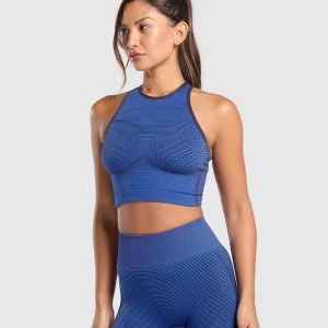 Sale Gymshark Sport Seamless Cropped Tank ForceBlue/PastelBlue