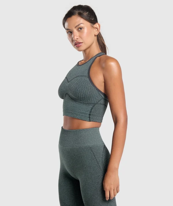 Best Gymshark Sport Seamless Cropped Tank VictoryGreen/DisciplineGreen