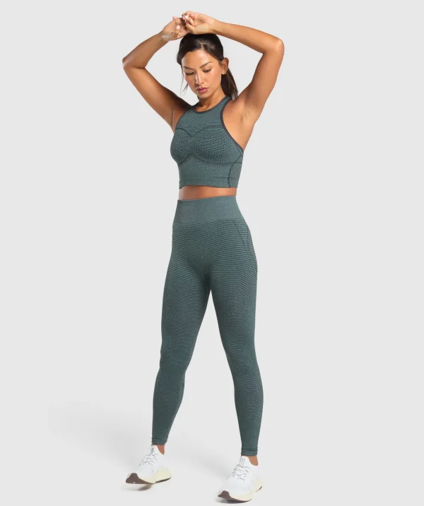 Best Gymshark Sport Seamless Cropped Tank VictoryGreen/DisciplineGreen