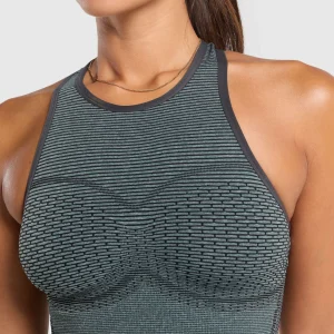 Best Gymshark Sport Seamless Cropped Tank VictoryGreen/DisciplineGreen