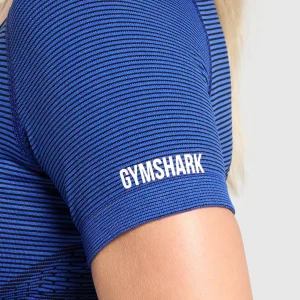 Outlet Gymshark Sport Seamless Midi Top ForceBlue/PastelBlue