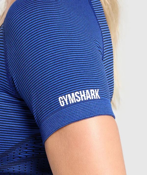 Outlet Gymshark Sport Seamless Midi Top ForceBlue/PastelBlue