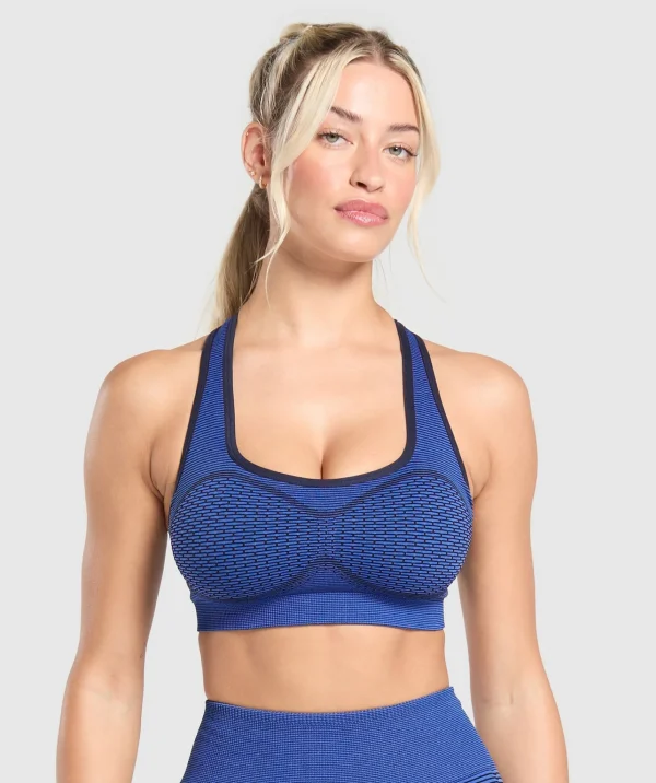 Best Gymshark Sport Seamless Sports Bra ForceBlue/PastelBlue