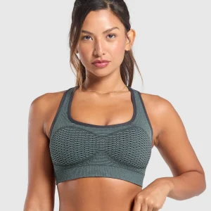 Clearance Gymshark Sport Seamless Sports Bra VictoryGreen/DisciplineGreen