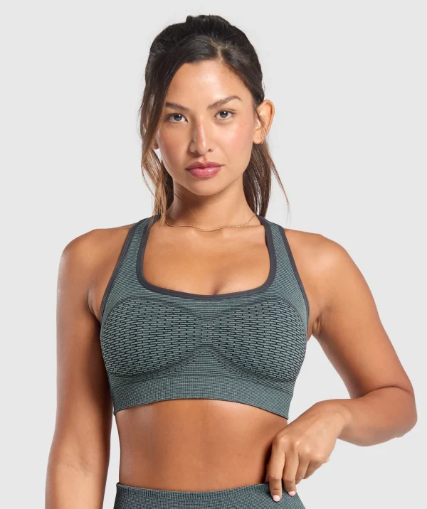 Clearance Gymshark Sport Seamless Sports Bra VictoryGreen/DisciplineGreen