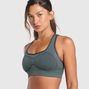 Clearance Gymshark Sport Seamless Sports Bra VictoryGreen/DisciplineGreen