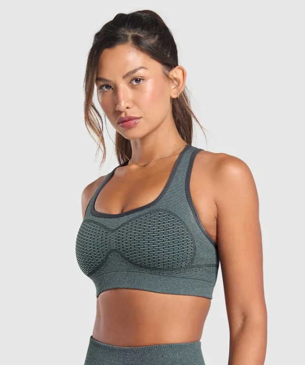 Clearance Gymshark Sport Seamless Sports Bra VictoryGreen/DisciplineGreen