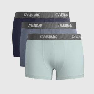 Discount Gymshark Sports Tech Boxer 3PK CoolBlue/IronBlue/HeavyBlue