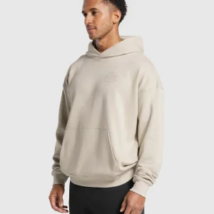 Sale Gymshark Stacked Hoodie PebbleGrey