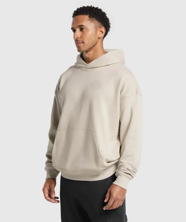 Sale Gymshark Stacked Hoodie PebbleGrey