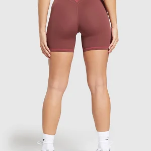 Outlet Gymshark Stitch Feature Shorts BurgundyBrown