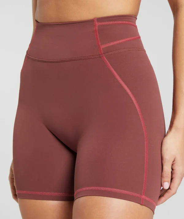 Outlet Gymshark Stitch Feature Shorts BurgundyBrown