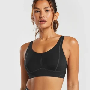 Fashion Gymshark Stitch Feature Sports Bra Black