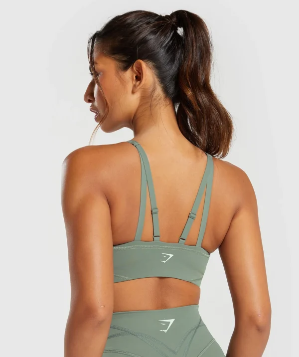 Best Gymshark Stitch Feature Sports Bra UnitGreen