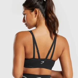 Fashion Gymshark Stitch Feature Sports Bra Black