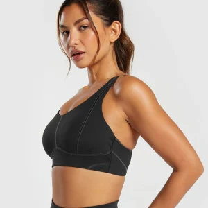 Fashion Gymshark Stitch Feature Sports Bra Black