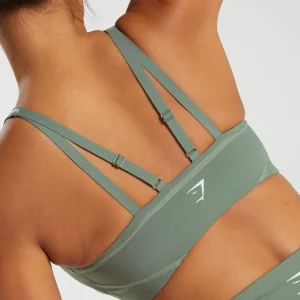 Best Gymshark Stitch Feature Sports Bra UnitGreen