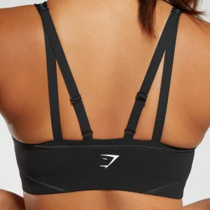 Fashion Gymshark Stitch Feature Sports Bra Black