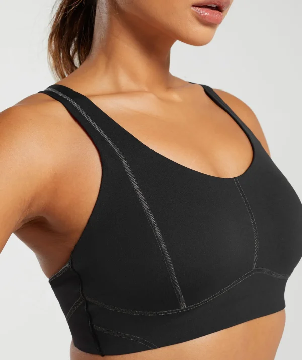 Fashion Gymshark Stitch Feature Sports Bra Black