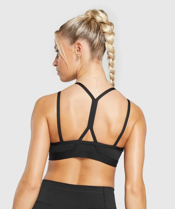 New Gymshark Strap Feature Sports Bra Black