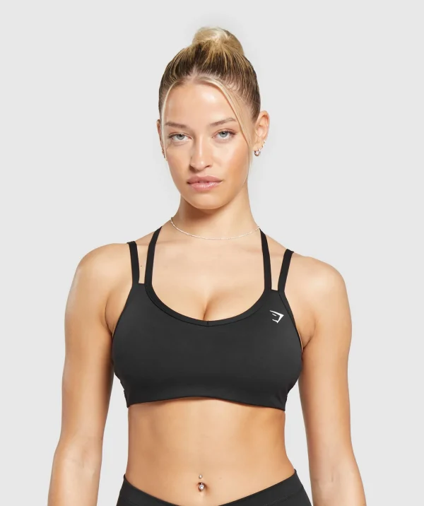 New Gymshark Strap Feature Sports Bra Black