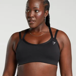 New Gymshark Strap Feature Sports Bra Black