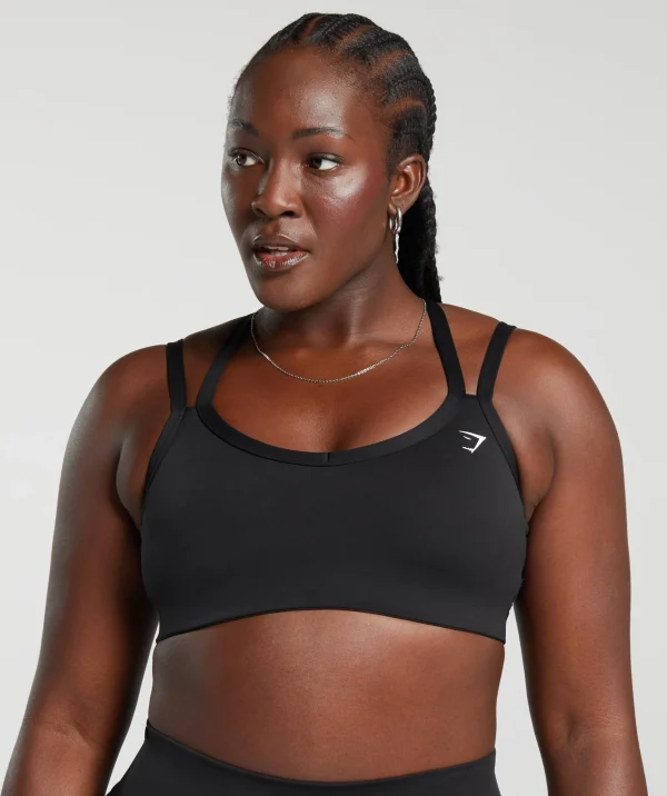 New Gymshark Strap Feature Sports Bra Black