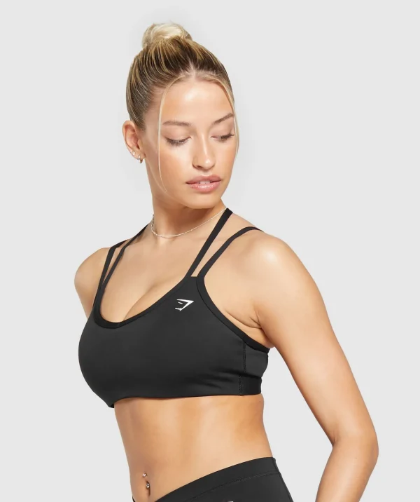 New Gymshark Strap Feature Sports Bra Black