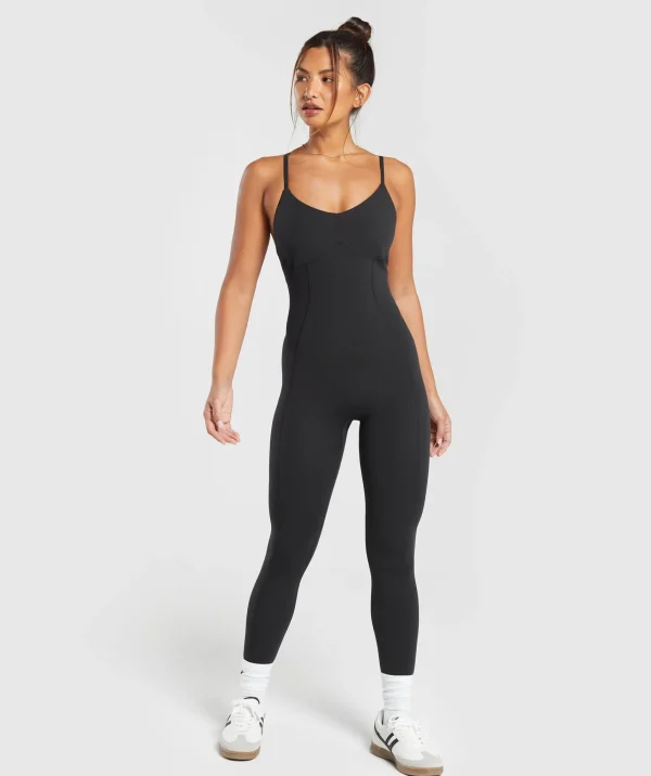 Online Gymshark Strappy All In One Black