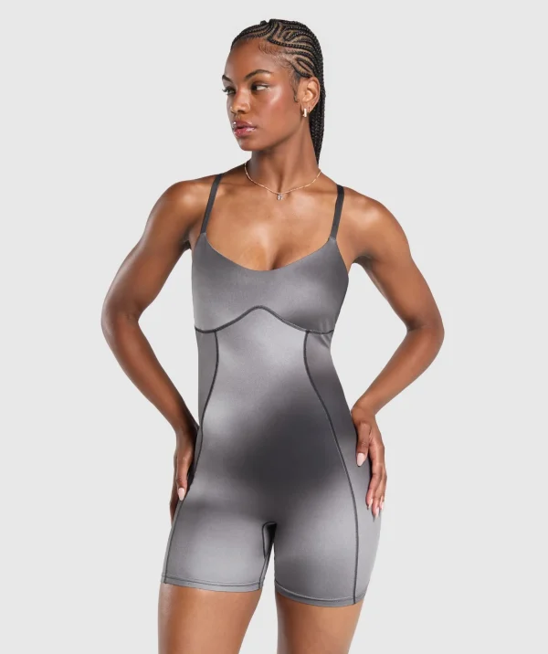 Fashion Gymshark Strappy All in One MetalGrey