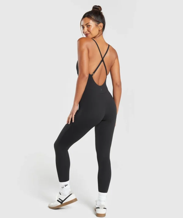 Online Gymshark Strappy All In One Black