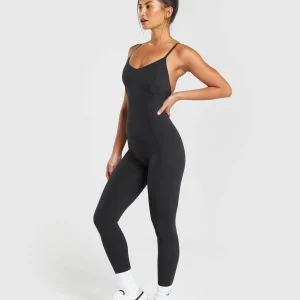 Online Gymshark Strappy All In One Black